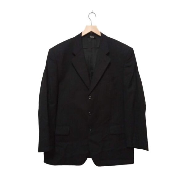 Gianni Manzoni Tendenza Black Single Breasted Italian Wool Blazer Sz 44R - Picture 1 of 9